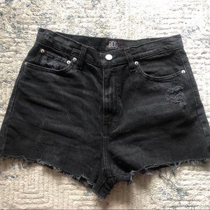 Black high rise cropped shorts